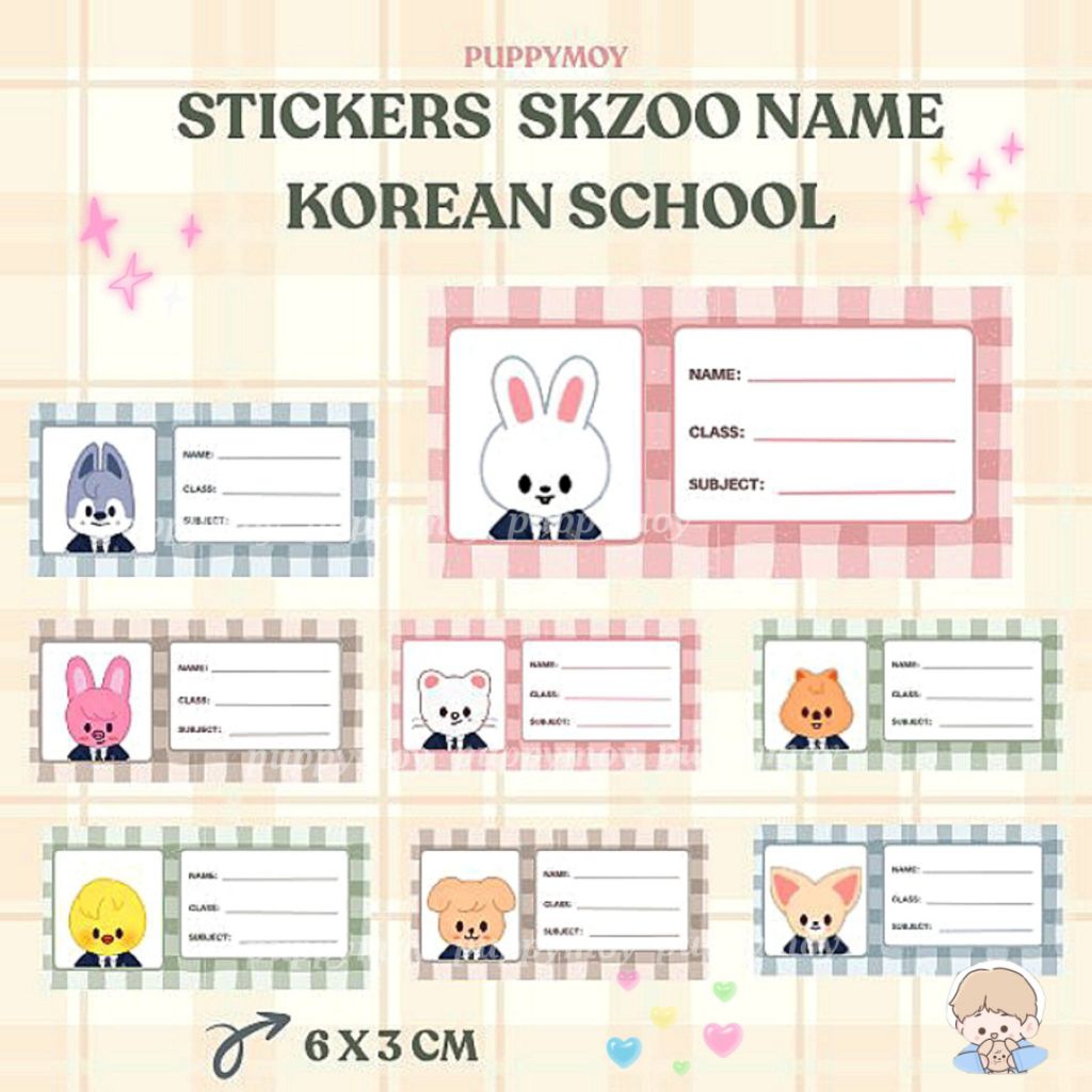 ISI 32 PCS STICKERS SKZOO NAME KOREAN SCHOOL CUT KISSCUT DIECUT CHROMO GLOSSY VINLY SKZ KPOP JAPAN K