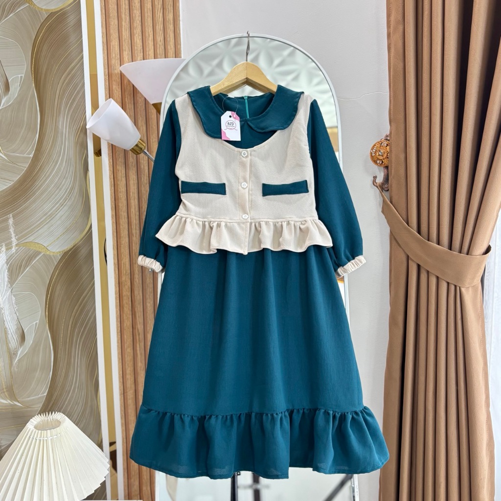Gamis Rompi Anak Perempuan Usia 1-12 Tahun Baju Muslim Anak Perempuan