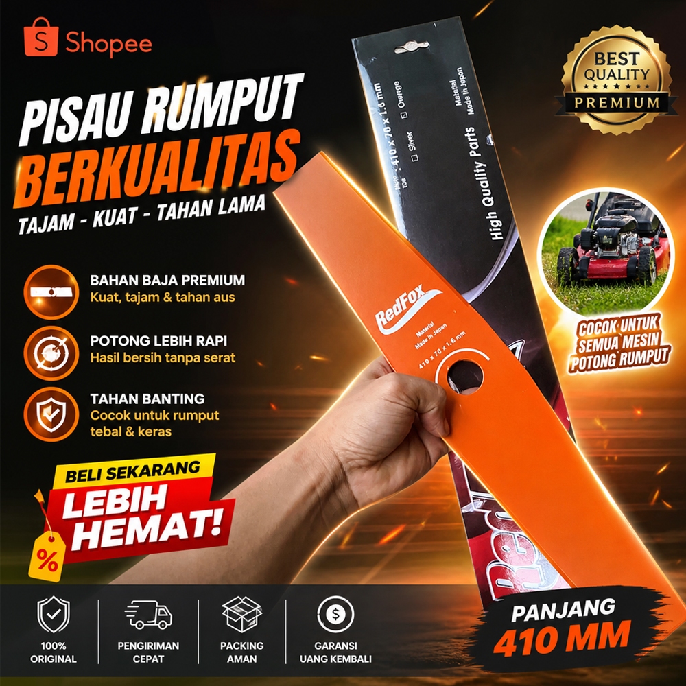 TASCO Mata Pisau Panjang 41CM (410x70x1.8mmx2T) Potong Rumput - Brush Cutter Blade 410 mm 2 Tak Untu