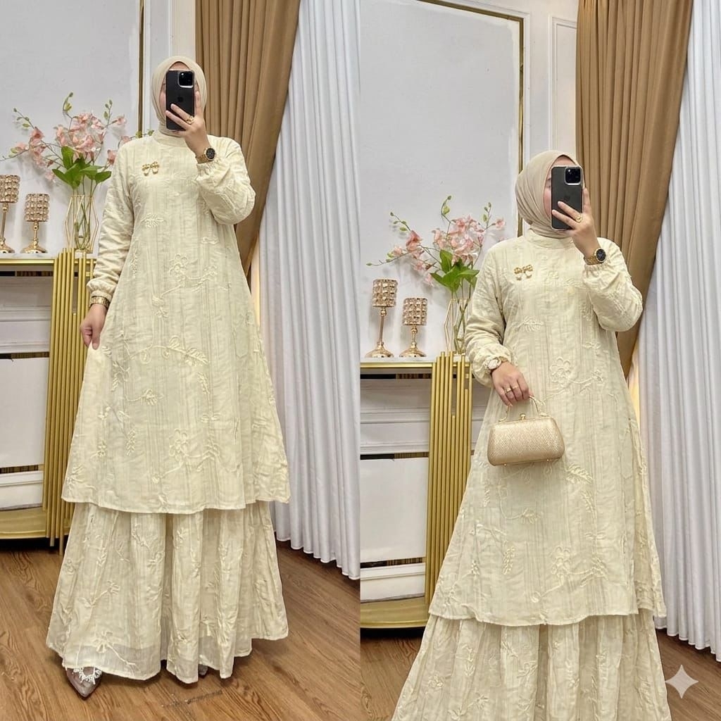 Nura Collection Official - Gamis Amanda - Gamis Terbaru Bahan Fairy Crep - Gamis Syari Fairy Crepe P