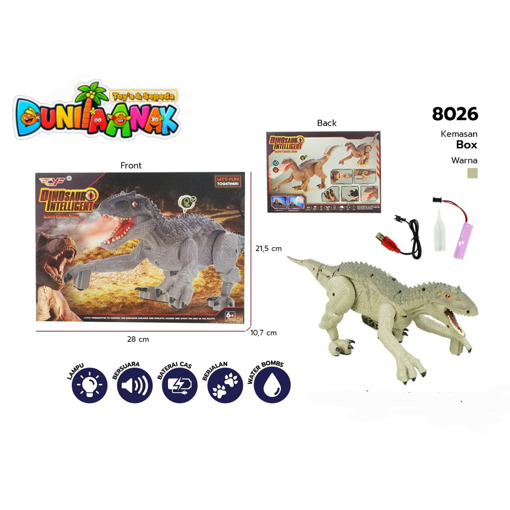 MAINAN ANAK ROBOT DINOSAURUS PINTAR BISA BERJALAN