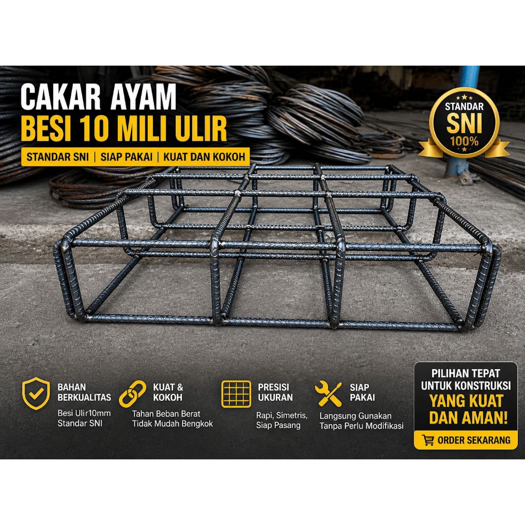cakar ayam ukuran 50x50 jalur 4x4 besi 10 mili ulir STD SNI (siap pasang) /kuat kokoh