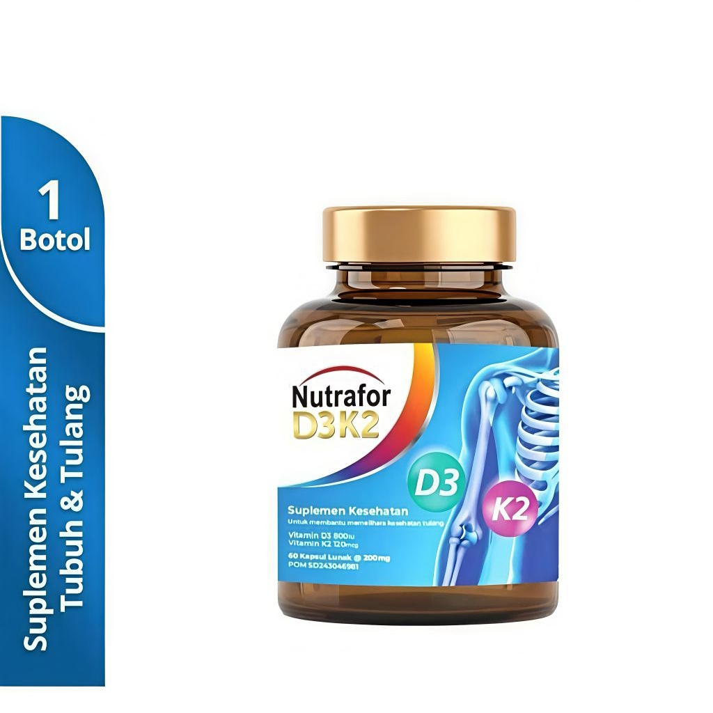 Nutrafor Vitamin D3 800IU K2 120mcg D3K2 60 Softgel