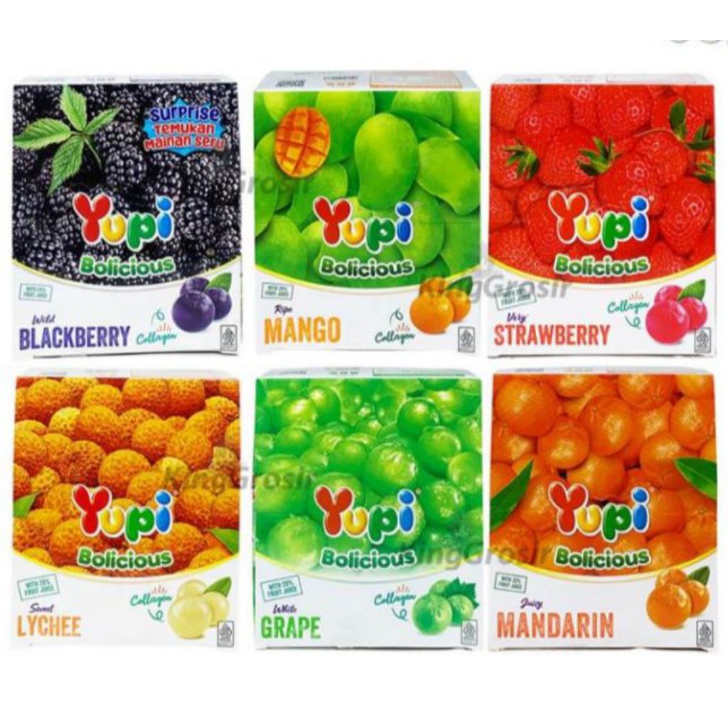 yupi Bolicious 5 gr isi 24 BELI 3 LEBIH MURAH BOLEH MIX RASA
