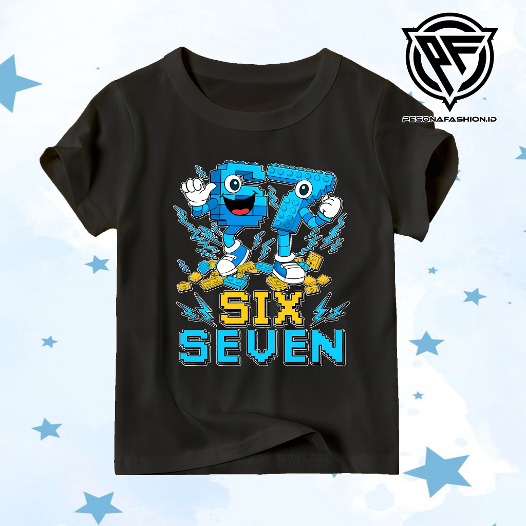 Baju Kaos Anak SIx Seven Anak Laki Laki Karakter Anomali 67 Steal A Brainrot Keren Umur 3-15 Tahun