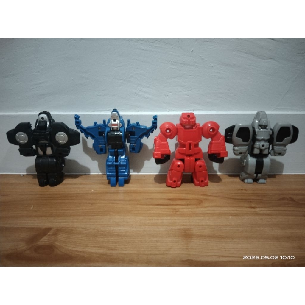 Mainan preloved hokben kidzu bento robot megazord power ranger gorilla, rhino, tiger, puma