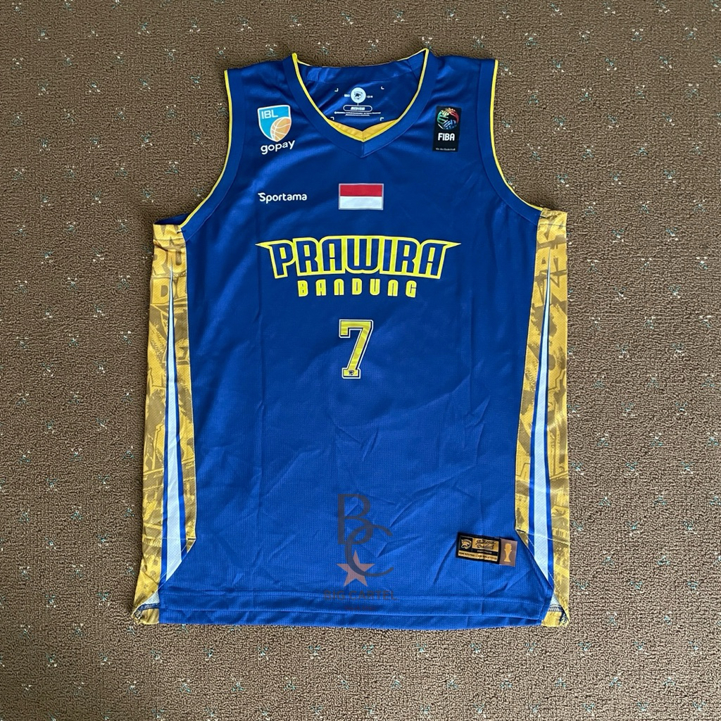 Jersey Basket IBL Match Worn Prawira Bandung Nameset Nuban 7