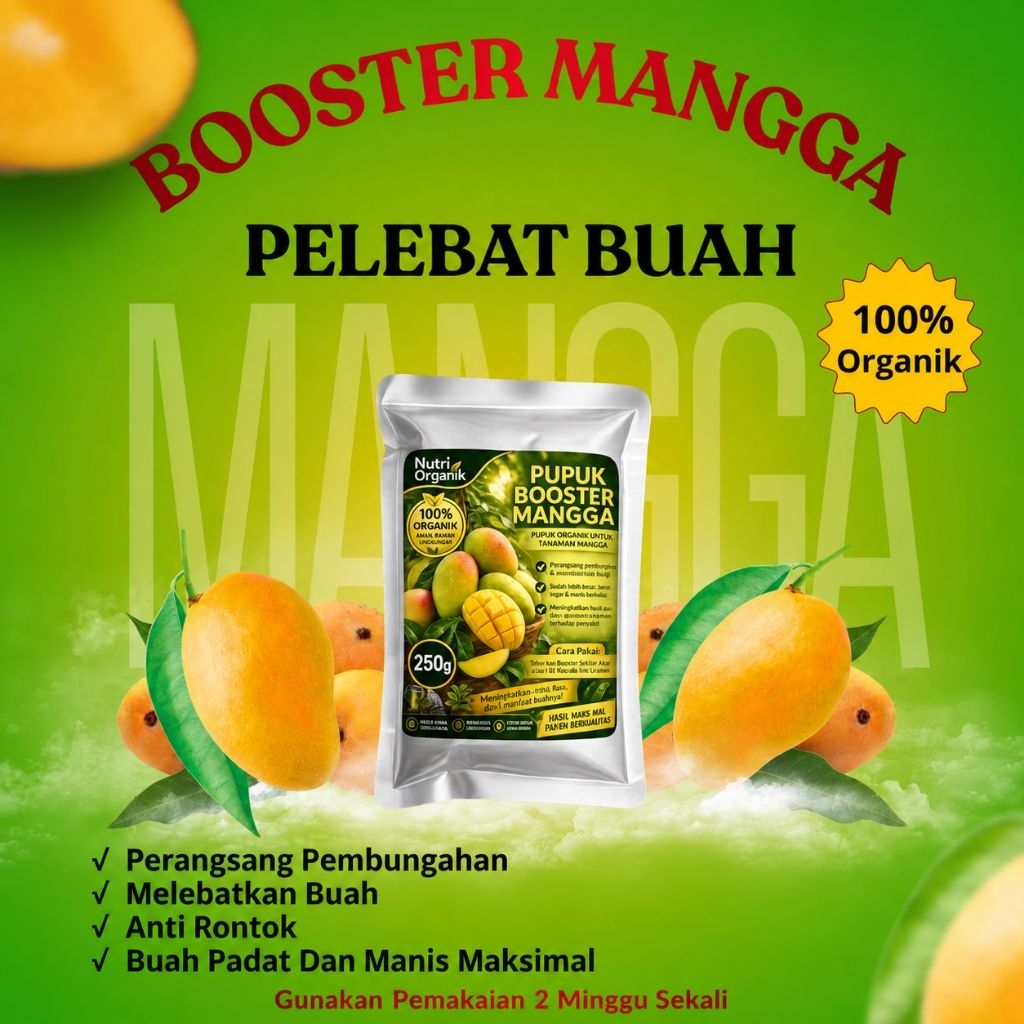 PUPUK BOOSTER MANGGA / PUPUK PERANGSANG BUAH MANGGA DAN PELEBAT BUAH
