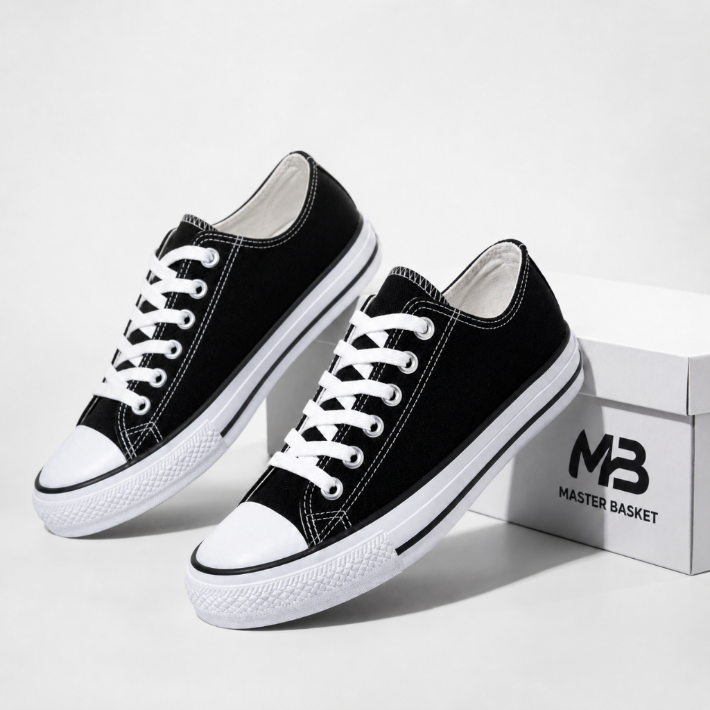 Sepatu Sneakers MB MASTER BASKET | Sepatu Sekolah Tali Hitam SD SMP SMA