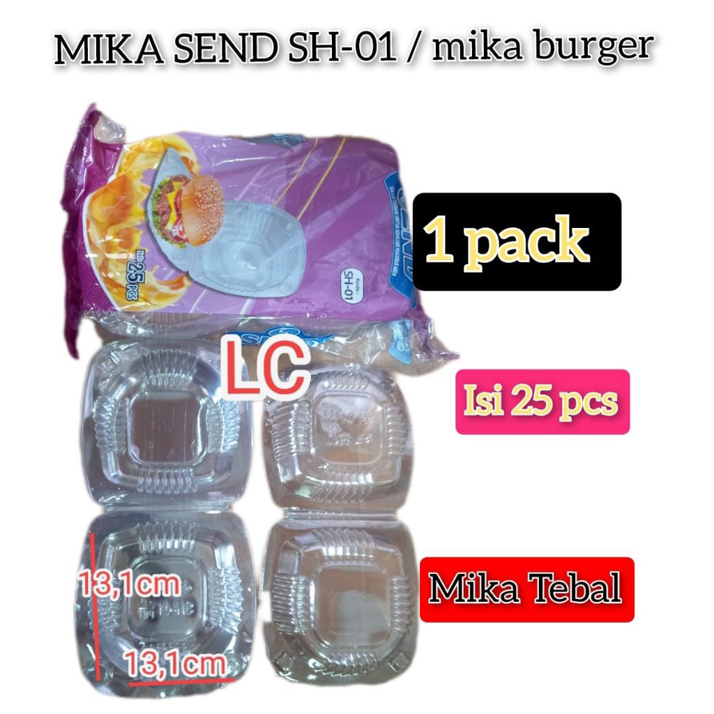 (25 pcs) MIKA SEND BURGER HB/ MIKA BURGER BENTO MINI / MIKA TEBAL