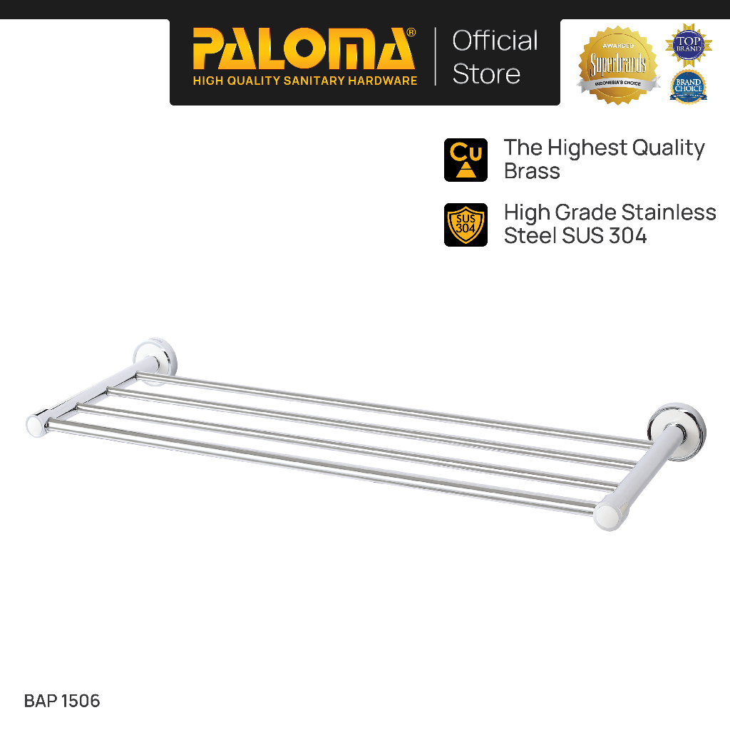 PALOMA BAP 1506 Rak Handuk Baju Gantungan Hanger Wall Dinding Kamar Mandi Brass Kuningan Stainless S