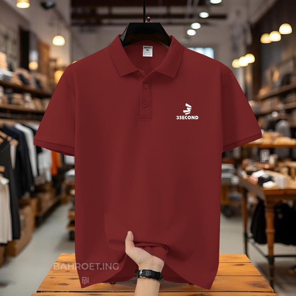 COD... Kaos kerah 3Second Putih Kaos Kerah Dewasa Shirt / Kaos Wangki Pria Polo / Kaos Seragam