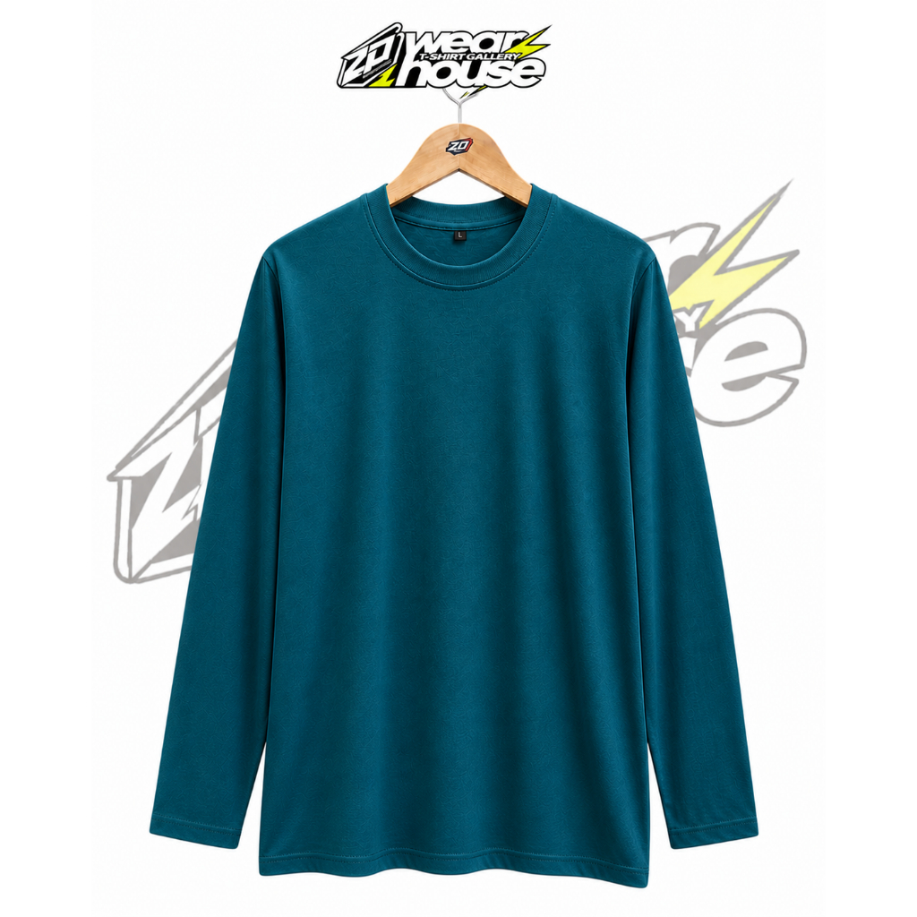 KAOS WARNA BIRU TOSCA-ZP16WEARHOUSE - Kaos Lengan Panjang Unisex Cotton Combed 24s Adem, Nyaman, dan