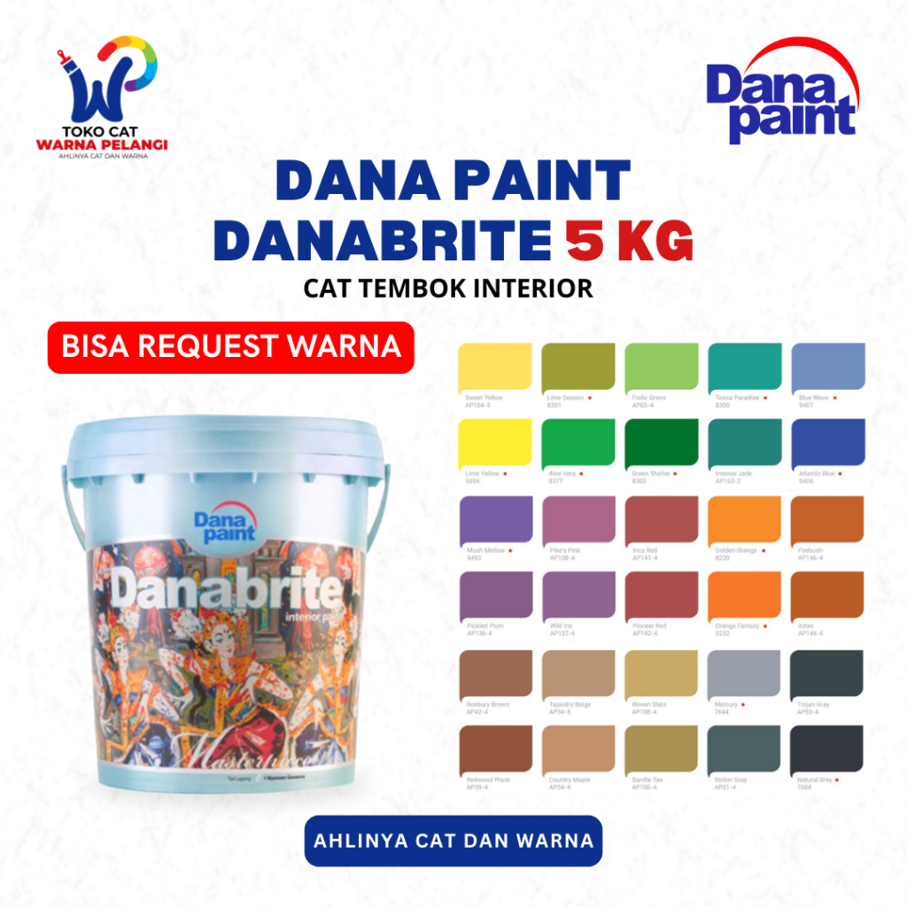 Cat Tembok Interior DANA PAINT DANABRITE 5 Kg | Cat Tinting Danabrite Custom 5 Kg