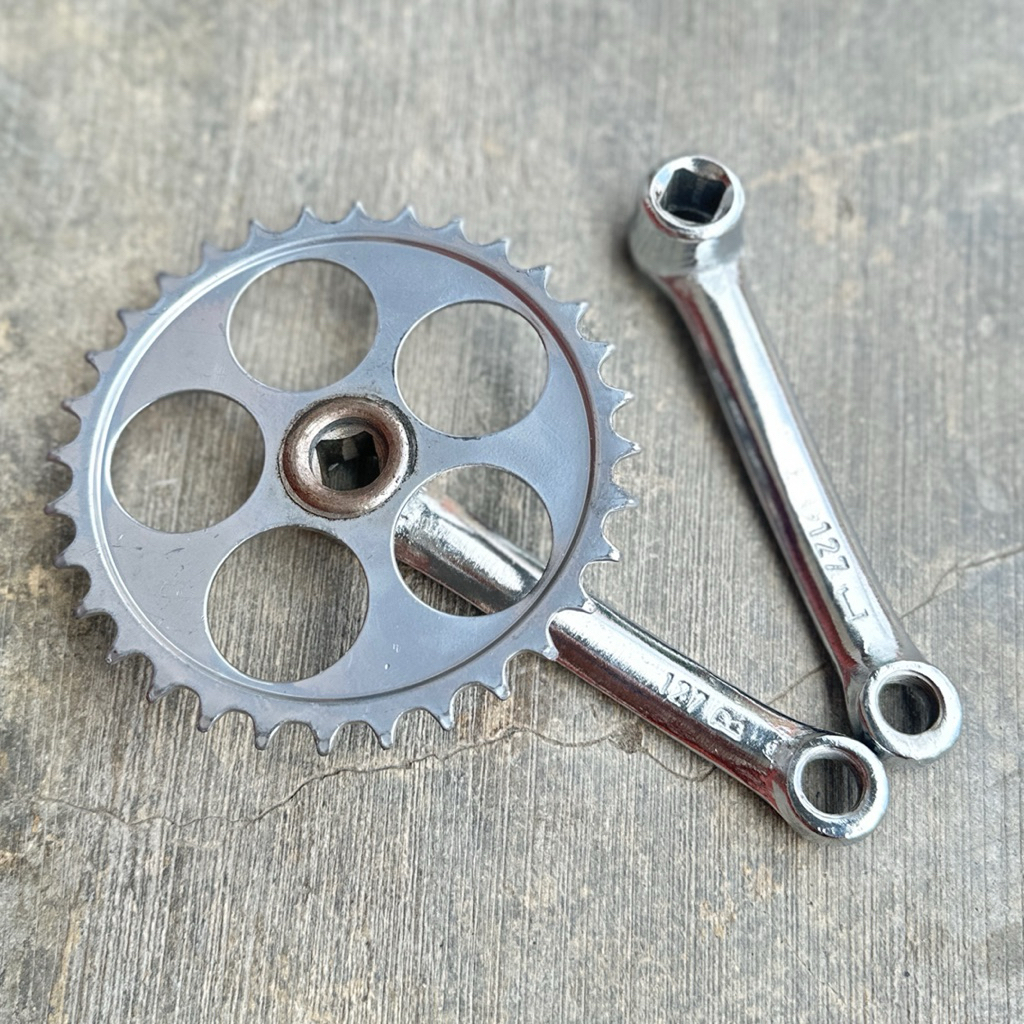 Berjaya Bike - Crank Anak 16 18 BMX MINI Crank 32T Sepeda Chrome Gir Tengah Sepeda 32T Crank Gear Te