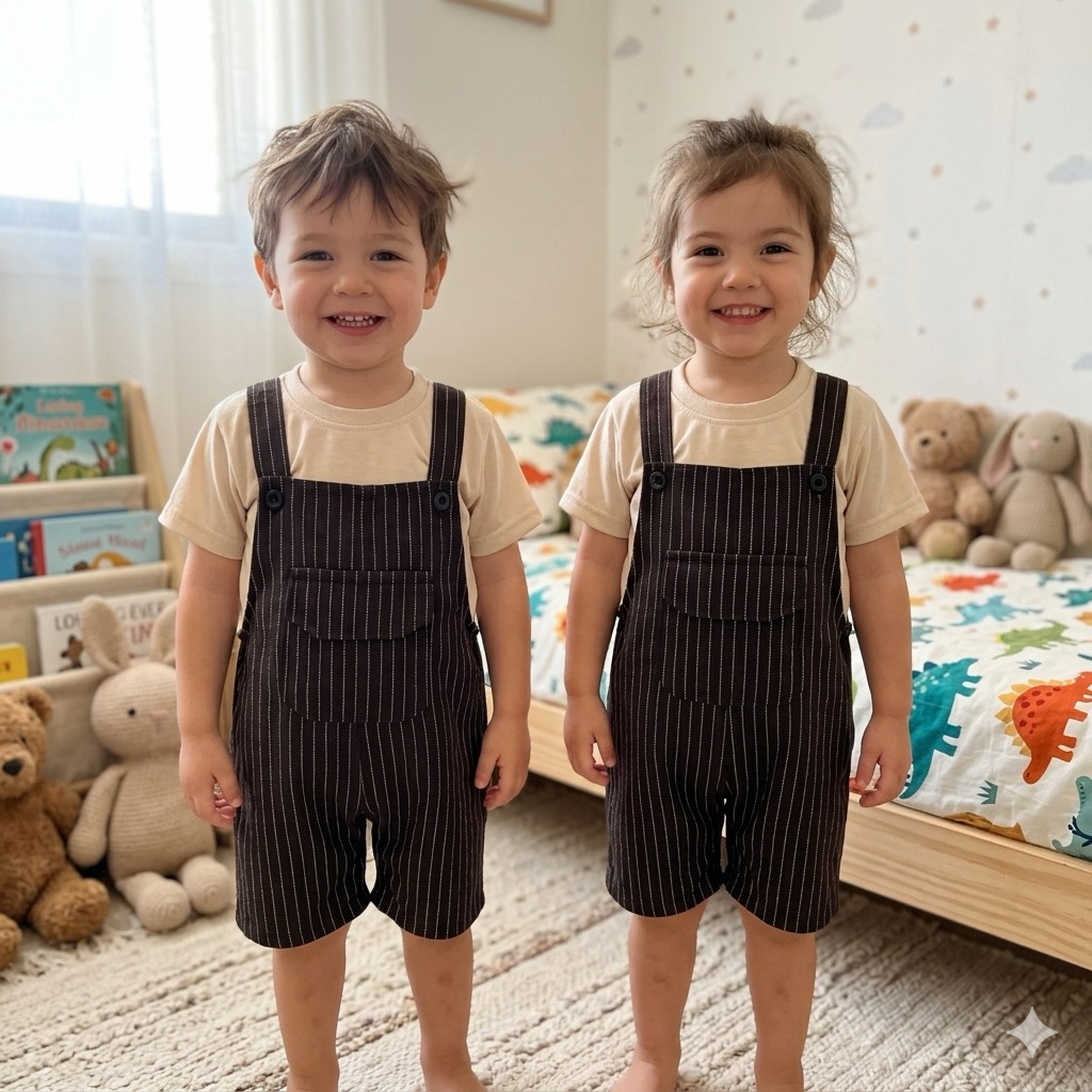 Overall Jumpsuit Anak Unisex Laki-Laki Dan Perempuan Usia 1-5 Tahun