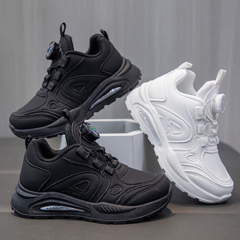 Kidzostore - Sepatu Sekolah Anak Hitam Rotary Spinlock Full Black Size 26-37 Sepatu Anak Laki-laki P
