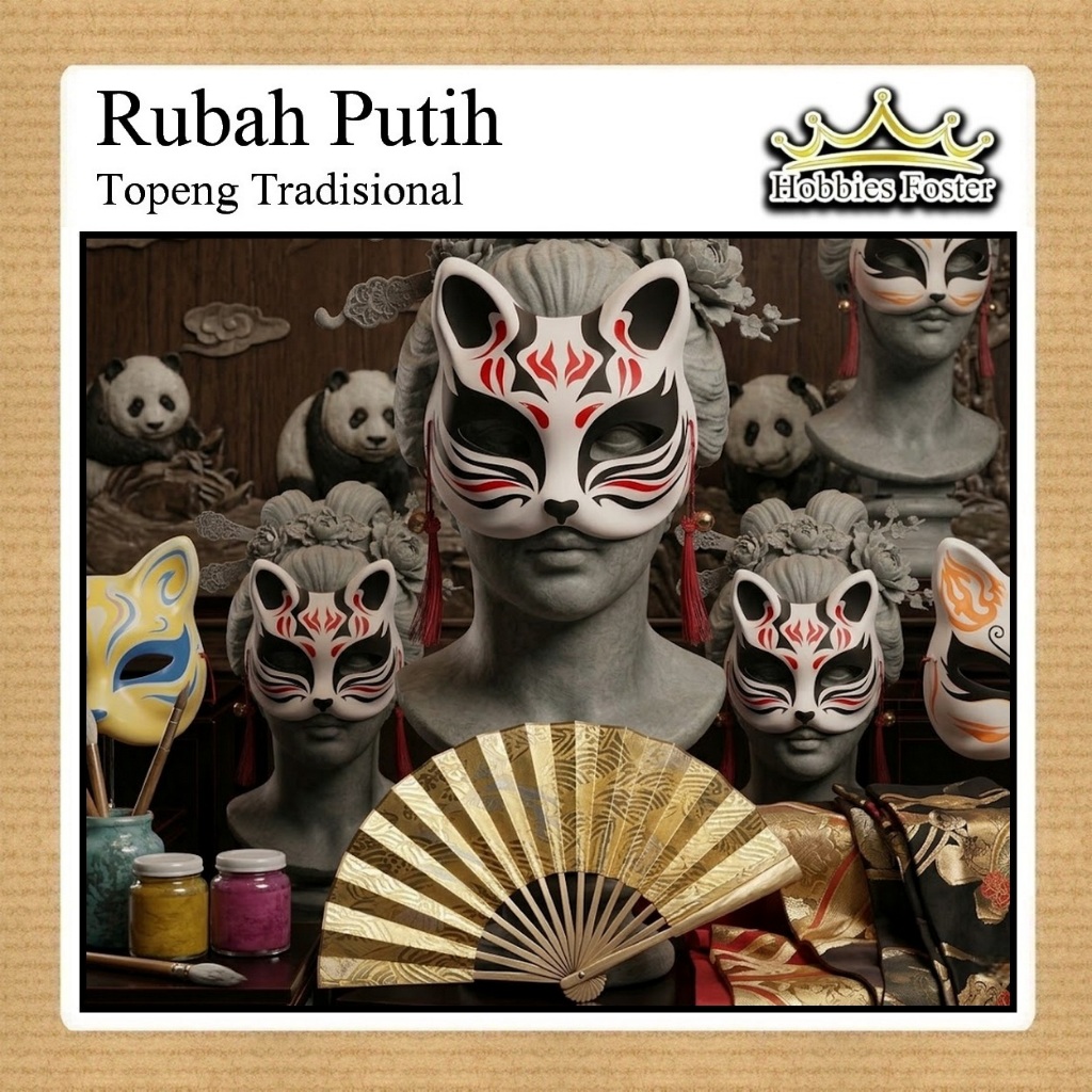 HBF Topeng Pesta Kostum Aksesoris Cosplay Mask / Kucing Kitsune Halloween - Rubah Jepang