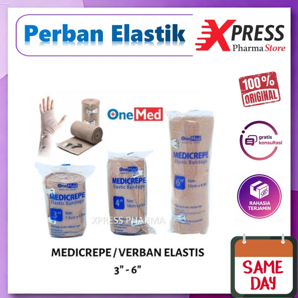 XPRESS ! Medicrepe Onemed Perban Elastis Coklat Medikrep Tensocrepe Medicrep 4,5 m