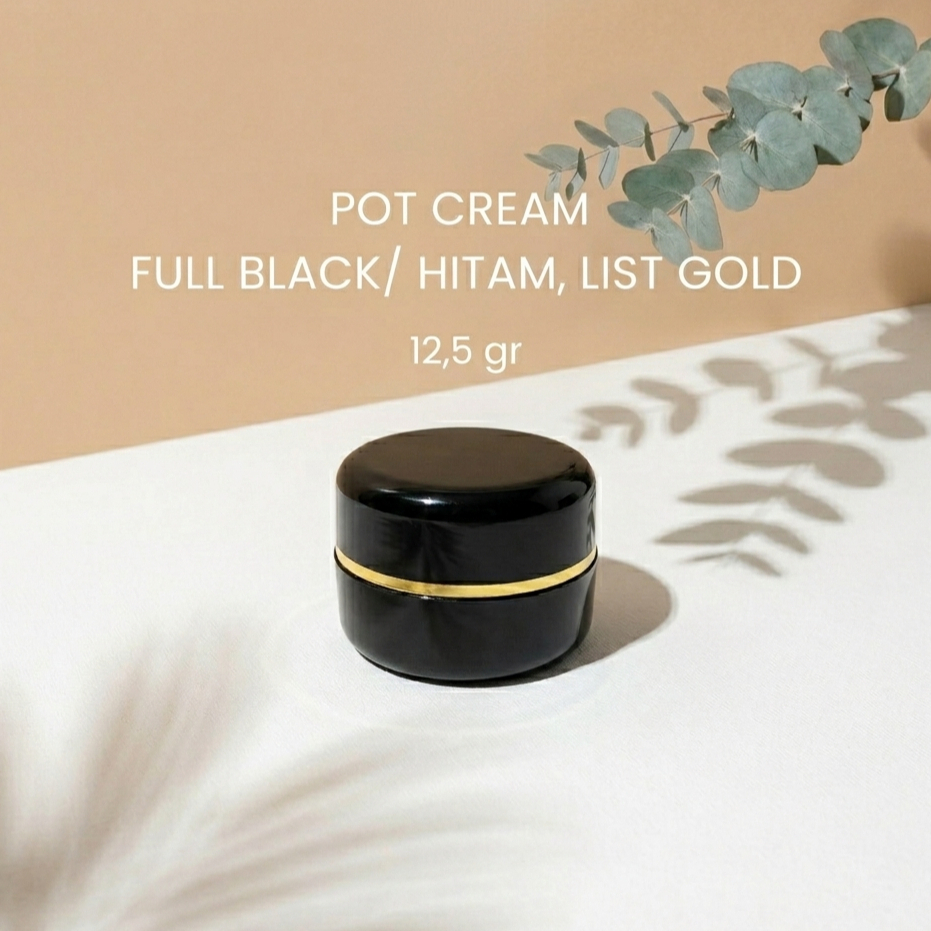 Pot cream 12.5gr Hitam List gold