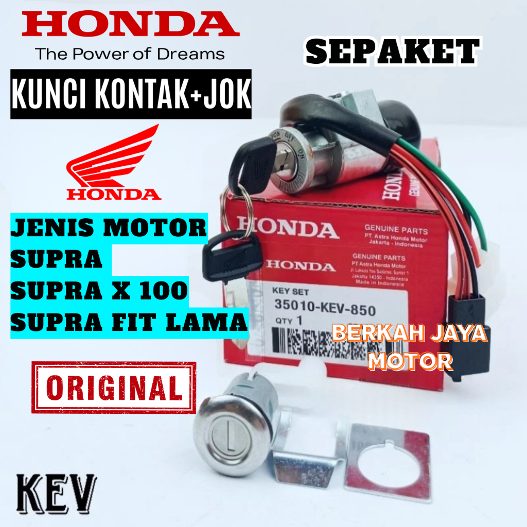 35010-KEV-650 ORIGINAL Kunci Kontak Set KEV Key Set Honda Supra Fit Supra X Supra Lama