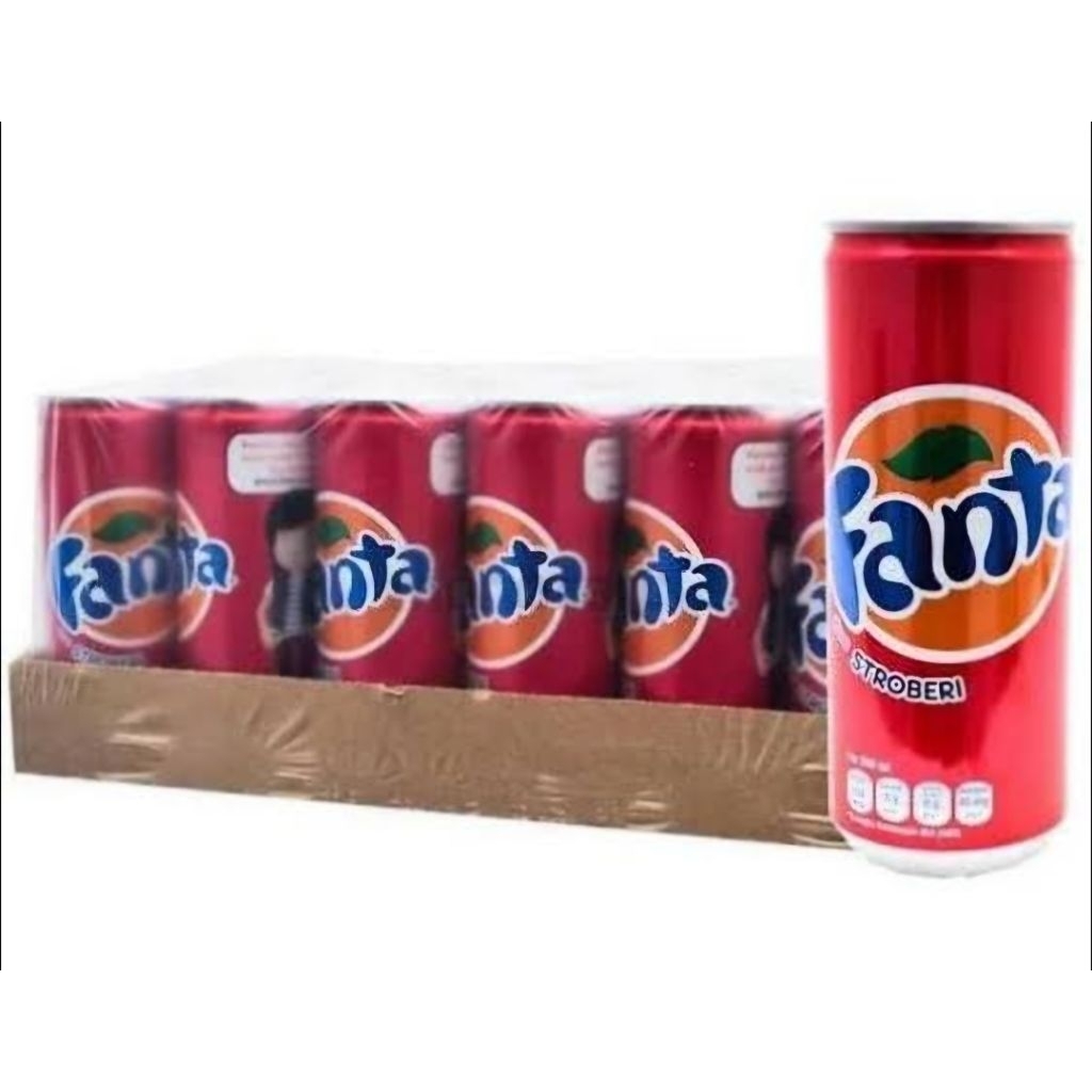 Fanta Kaleng 250ml isi 24 pcs Fanta Merah kaleng 250 ml / Fanta Strawberry kaleng 250 ml