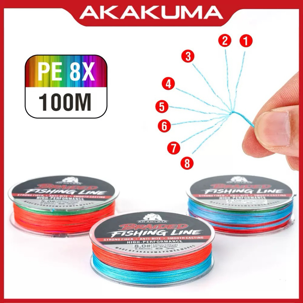 Tali Pe x8  / Line X8 Pe 100m Super Kuat Multicolour