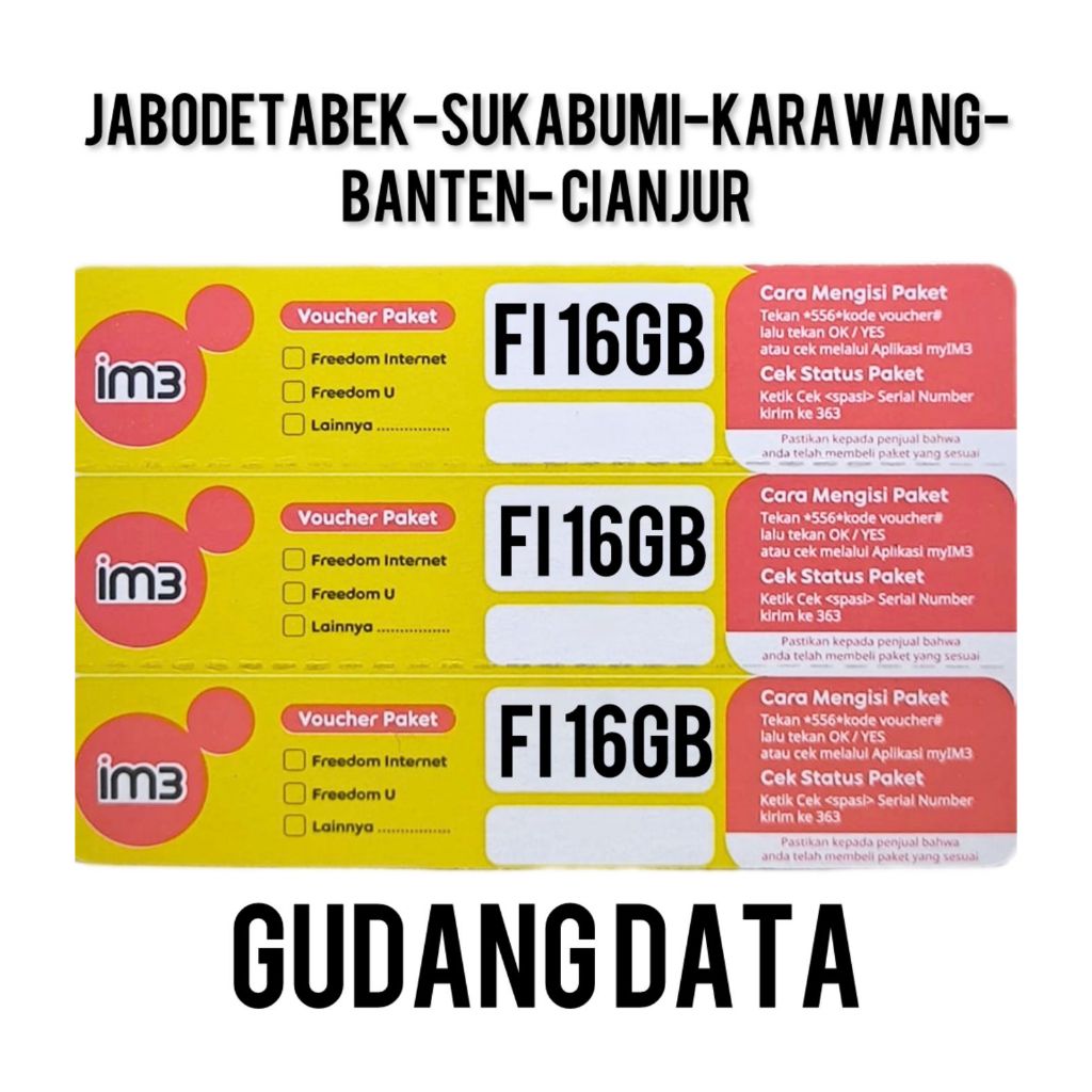 Voucher Indosat Freenet 16GB