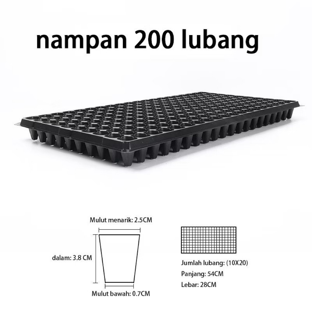 Tray Semai 200 Lubang/Pot Tray Pembibitan 200 Lubang/Seeding Tray Hidroponik 200 Lubang