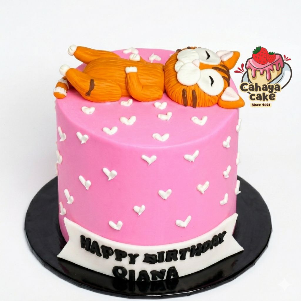 Kue Ulang Tahun Karakter Kucing / Kitty Cake / Cat Cake Custom
