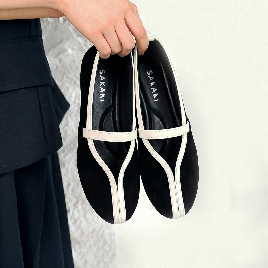 SAKAKI Nova - Sepatu Flatshoes Wanita dengan Sol Karet Anti Slip