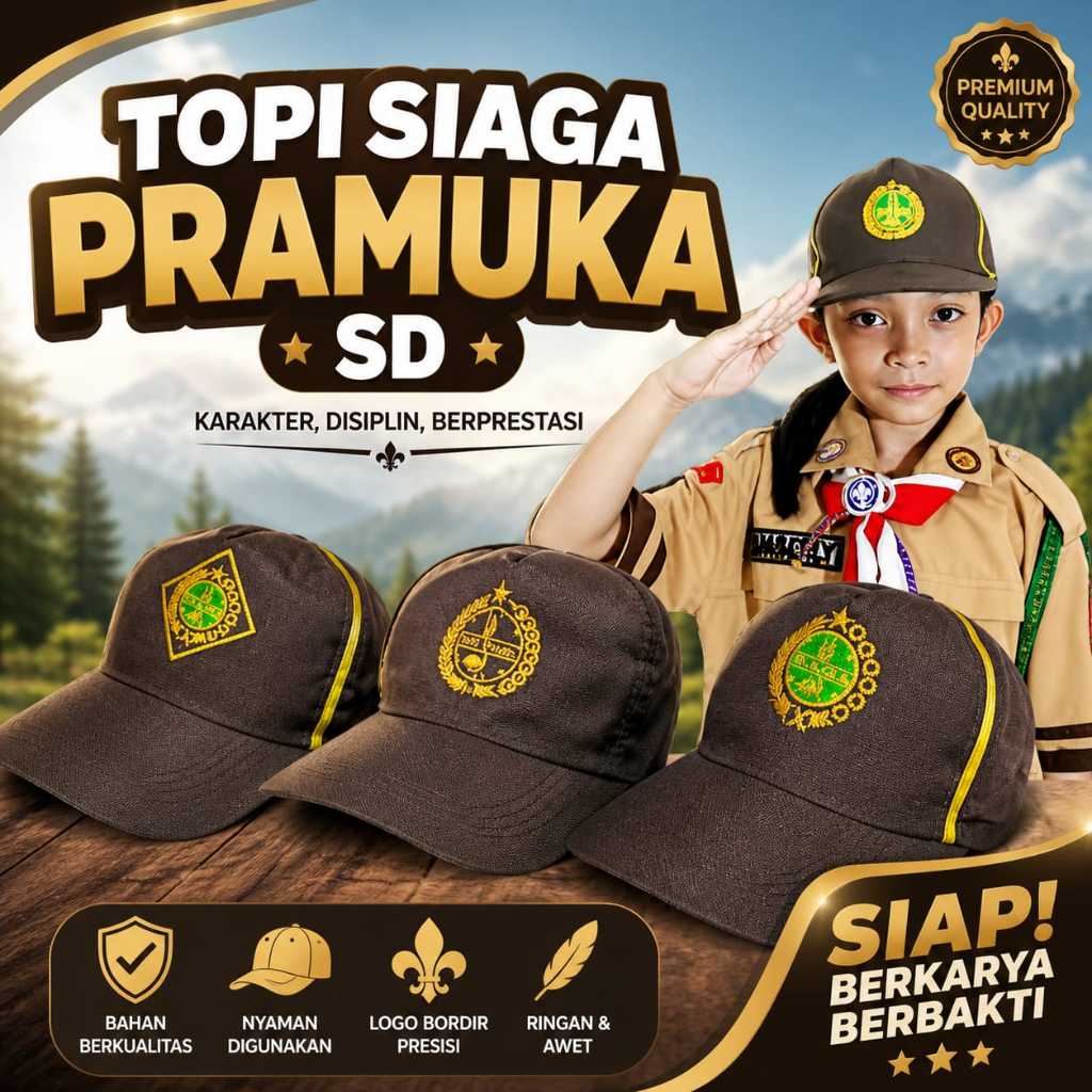 Topi Pramuka Siaga SD Laki Perempuan