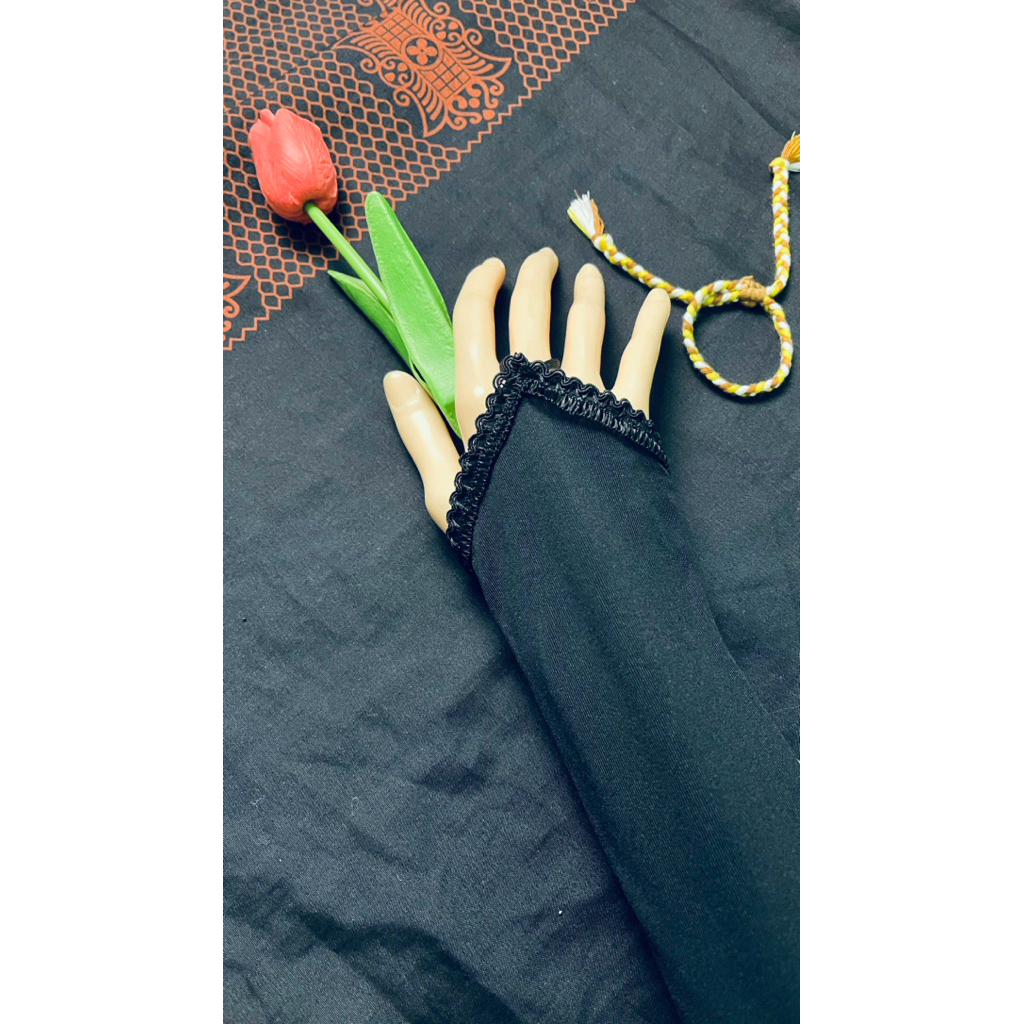 Handsock Renda Hitam/Handsock Muslimah/Handsock Wanita Muslimah