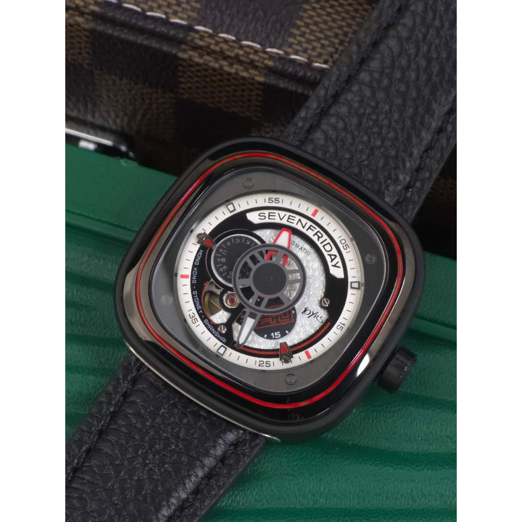 Jam tangan pria SevenFriday P1B/10 "Mad 10YR" 47MM Automatic with NFC
