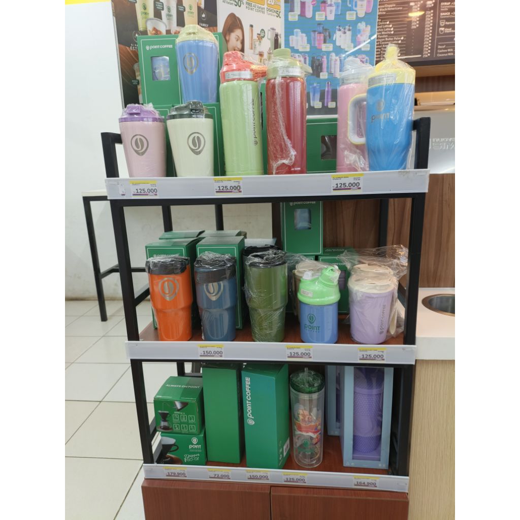 Tumbler Point Coffee Indomaret Dreamy Series Good Vibes Nine to Five Vacuum Flask Bottle Cup