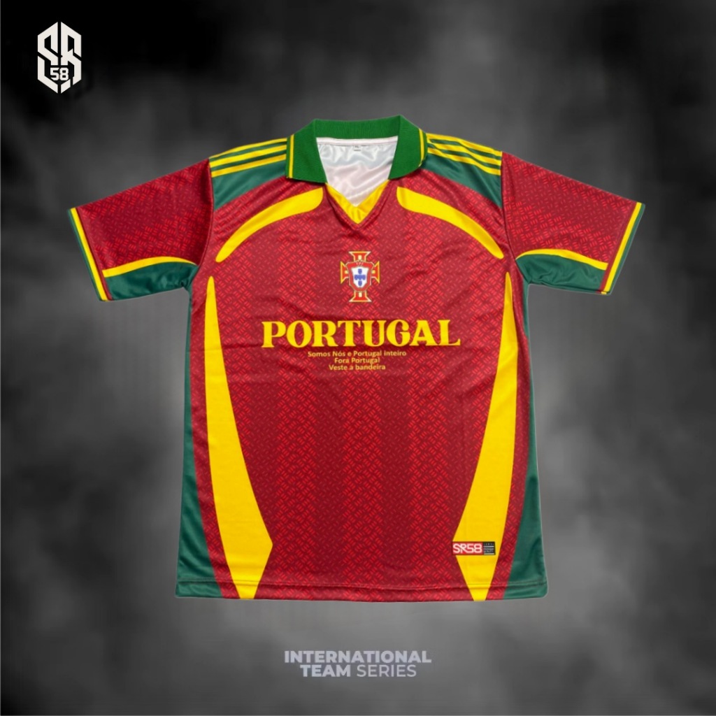 Jersey Portugal Retro Premium Baju Bola Jersey Vintage Timnas Portugal Jersey Casual Untuk Dewasa Pr