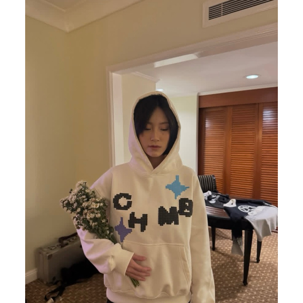 Boxy Hoodie CHMB Chambredelavain - SPIKE PIXEL BROKEN WHITE