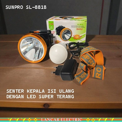 Senter Kepala Sunpro SL-8818 Led 35watt / Headlamp Sunpro Led Dimmer