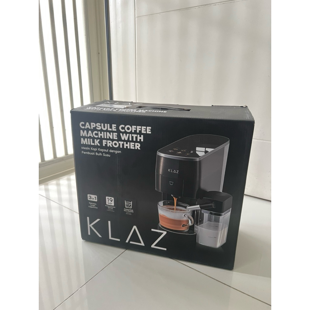 NEW - AZKO Klaz Coffee Maker Capsule Dengan Frother Touch - Hitam Mesin Kopi Coffee Machine Alat Pem