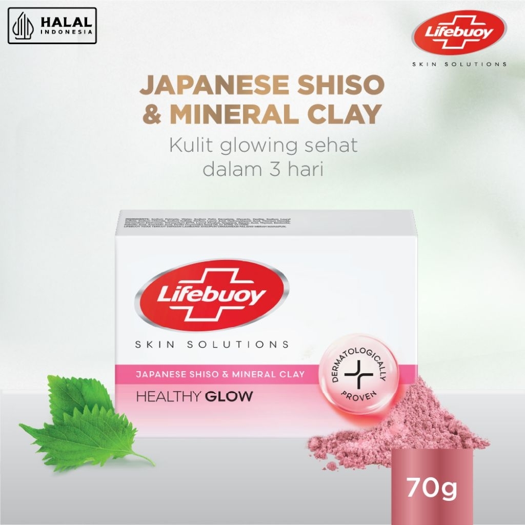 Lifebuoy Sabun Batang Japanese Shiso & Mineral Clay Healthy Glow 70gr