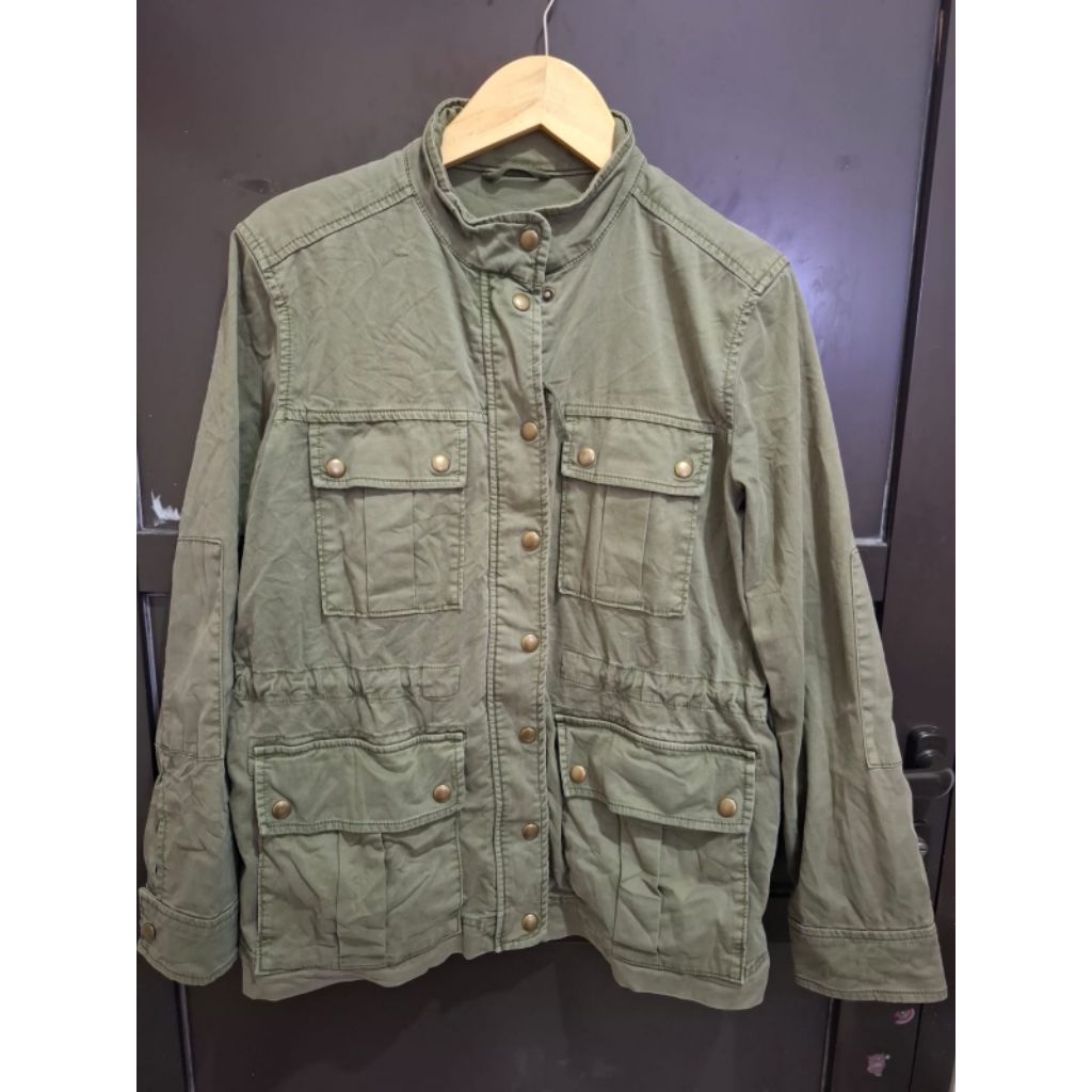 JAKET PARKA MODEL TACTIKAL M65 WARNA ARMY MEREK GAP SIZE L