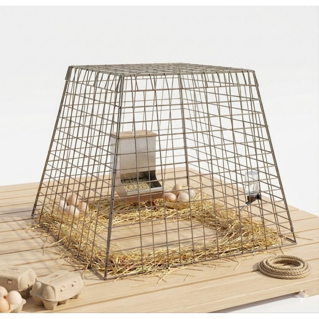 Kandang ayam PIRAMID Lipat kawat besi tebal Jumbo 80x50x70