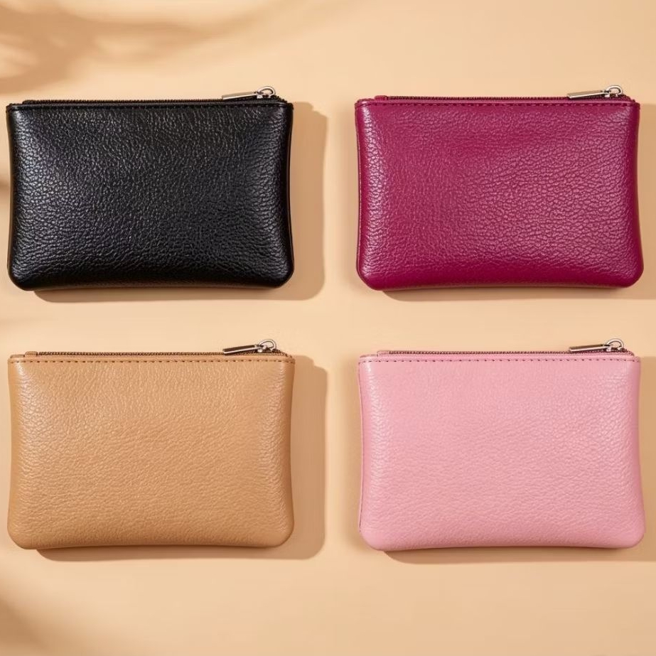 Dompet Koin Mini Simple - Dompet Wanita Kulit Kecil Dengan Resleting