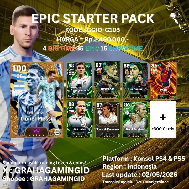 GrahaGamingID GGID-G103 Starter Pack Akun eFootball Konsol PS4 PS5