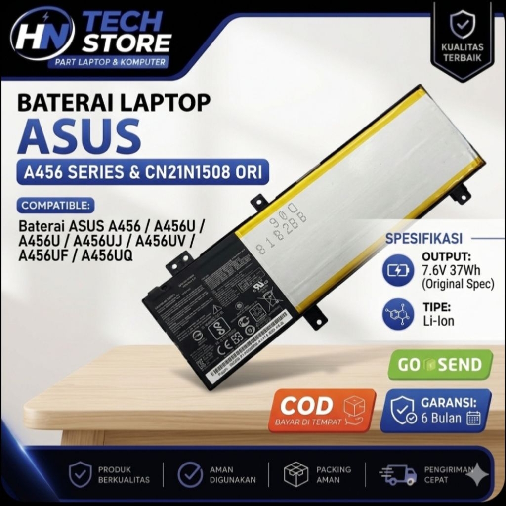 Baterai Laptop ASUS A456 A456U A456UR A456UQ A456UV X456 X456U X456UA C21N1508 Original
