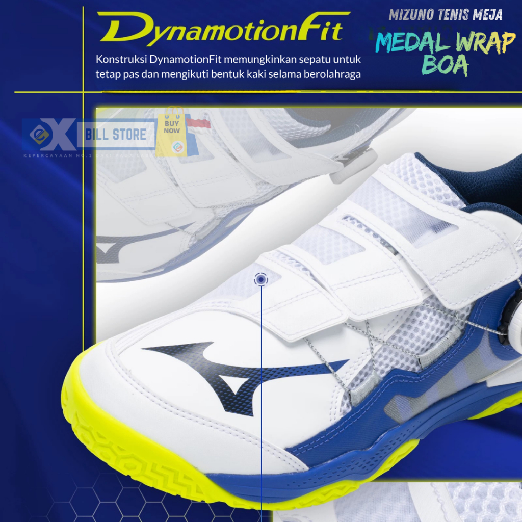Sepatu Mizuno Wave Medal BOA Sepatu Tenis Meja Pingpong unisex tournament Profesional Cushioning & G