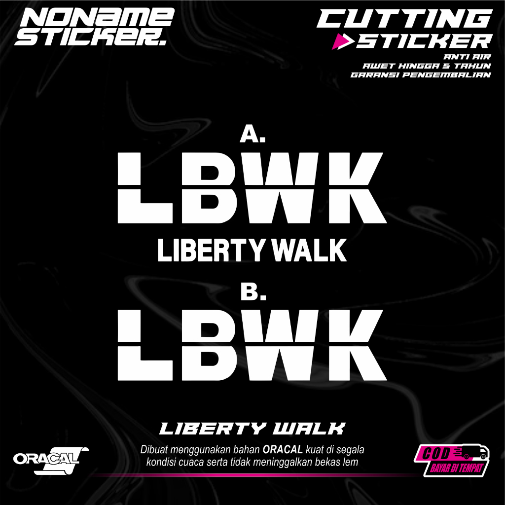 Stiker Cutting LBWK Liberty Walk / Sticker Cutting Liberty Walks Anti Air