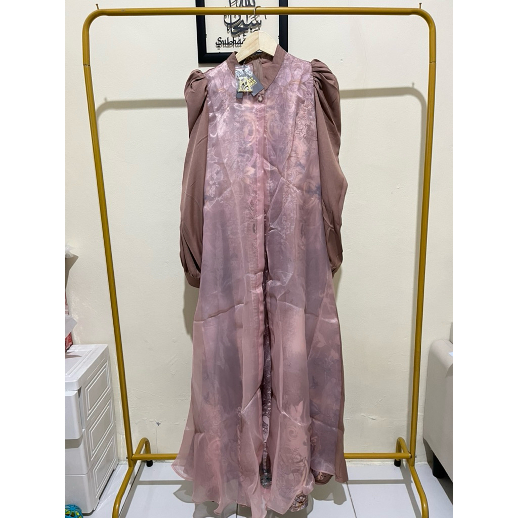 camilaa mocca peach dres only gamis exlusif bu elly arsy