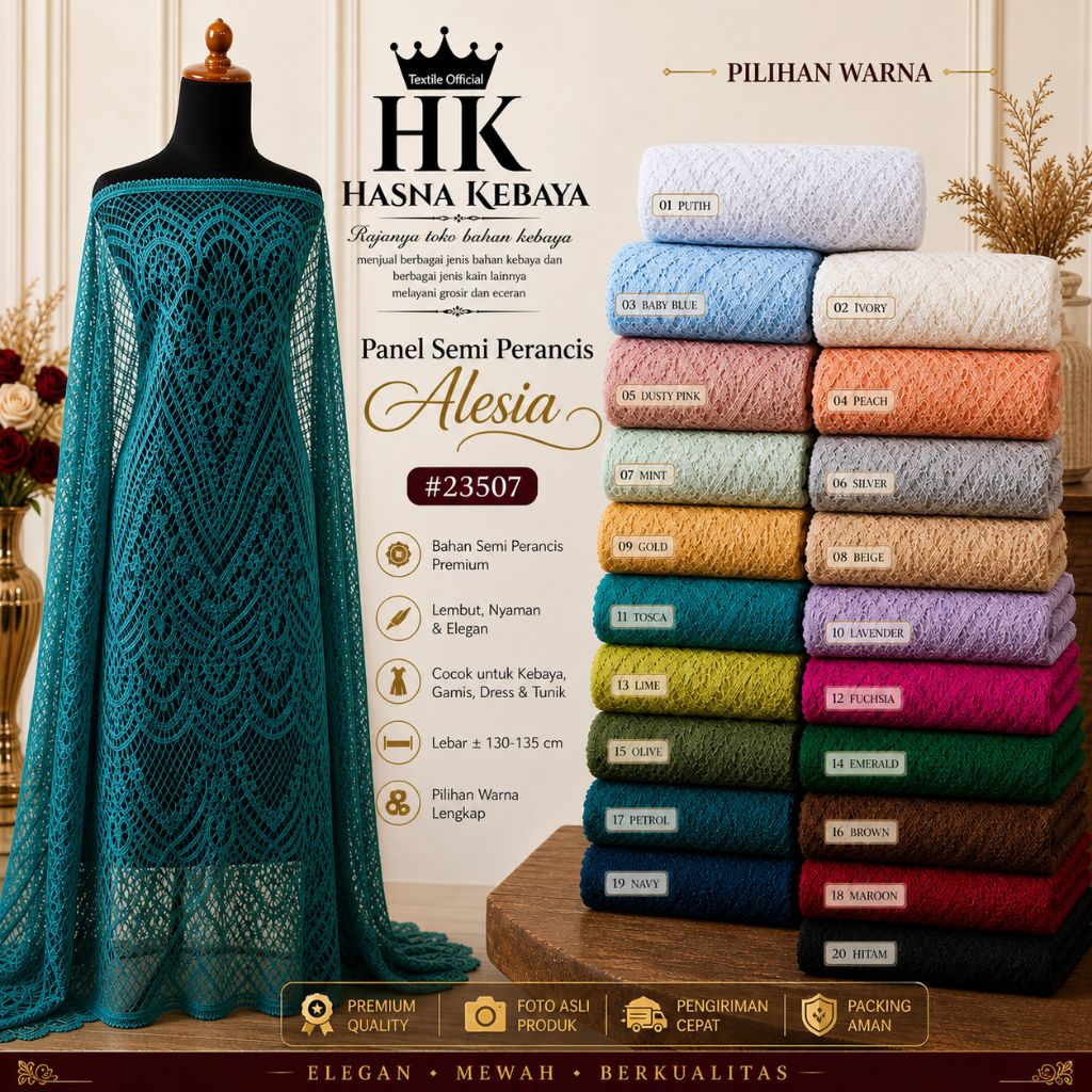 kain kebaya brokat semi prancis katun premium