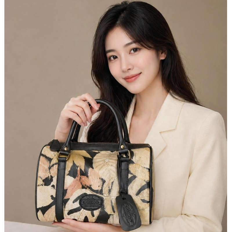 GOZZO TAS WANITA KULIT ASLI SPEDY KULIT MOTIF ECOPRRINT DAN POLOS / FREE GRAVIR NAMA DI GANTUNGAN TA